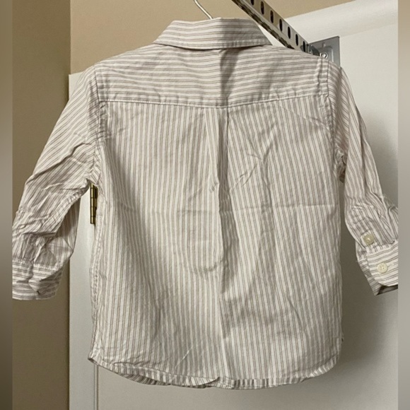 Janie and Jack Striped Button Down Cotton Long Sleeve 12-18M - Picture 3 of 6